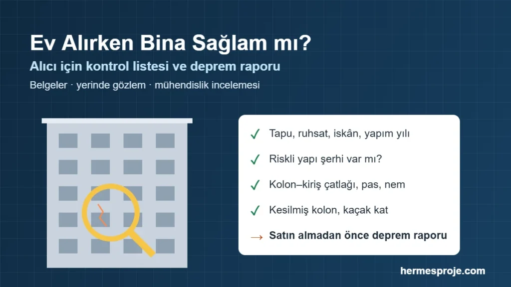 Ev alırken bina sağlamlığı kontrol listesi ve deprem raporu